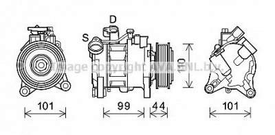 AVA QUALITY COOLING bwk498 -  Компрессор, кондиционер